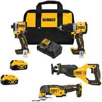 DEWALT DCK4050M2 Ensemble combin&eacute; de quatre outils sans balai, Lithium-ion, 20 V