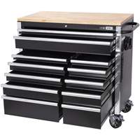 JET 842615 HDRC4112 HD Series Roller Cabinet, 12 Drawers, 41" W x 21" D x 40-3/10" H, Black