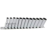 JET 601236 SS3812DM-12 12-Point Metric Socket Set, 12 Pcs, 3/8" Drive Size, Deep