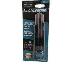 Outils Aurora UAY904 Couteau r&eacute;tractable de 25 mm, Acier inoxydable, Robuste, Prise en Caoutchouc