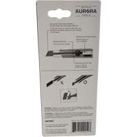 Outils Aurora UAY904 Couteau r&eacute;tractable de 25 mm, Acier inoxydable, Robuste, Prise en Caoutchouc
