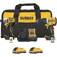 DEWALT DCK250QQ2 Ensemble 2 outils tournevis &agrave; chocs/perfomarteau XR avec bloc-piles POWERPACK, Lithium-ion, 20 V