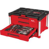 Milwaukee 48-22-9493 Ensemble de 64 outils &agrave; main avec boîte &agrave; outils PACKOUT &agrave; 4 tiroirs, 16-3/10" x 22-1/5" x 14-3/10", Noir/Rouge