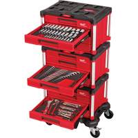 Milwaukee 48-22-9495 366-Piece Master Mechanics Hand Tool Set with PACKOUT Drawers & Dolly, 16-3/10" x 22-1/5" x 48-5/8", Black/Red