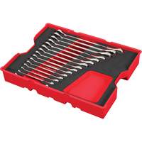 Milwaukee 48-22-0156 Wrench Set with Tray for PACKOUT Drawers, Ratcheting Combination, 15 Pieces, Metric