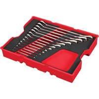 Milwaukee 48-22-0157 SAE Wrench Set with Tray for PACKOUT Drawers, Ratcheting Combination, 15 Pieces, Imperial