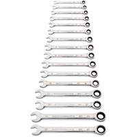 Gearwrench 86928 90-Tooth 12 Point Wrench Set, Ratcheting Combination, 16 Pieces, Metric