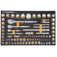 Gearwrench 86529 1/4", 3/8" & 1/2" 90-Tooth SAE/Metric Mechanics Tool Set with Foam Storage Tray