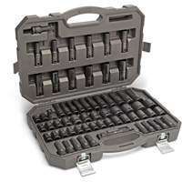 Gearwrench 89093 6 Point SAE/Metric Master Socket Set, 80 Pcs, Impact, 3/8" Drive Size, Deep