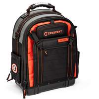 Crescent CTB1000T Tradesman Backpack, 18" L x 10" W, Black/Grey/Orange, Polyester