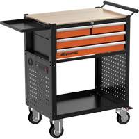 Dynamic Tools D069104 Chariot utilitaire, 4 tiroirs, Noir/Orange