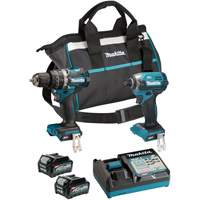Makita DK0178G204 Ensemble doutils sans fil 40?Vmax XGT &agrave; moteur sans balais : visseuse &agrave; chocs et perceuse-visseuse &agrave; percussion, Lithium-ion, 40 V