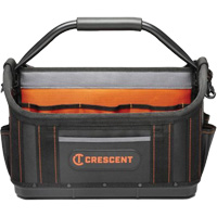 Crescent CTB1710T 17" Tradesman Open Top Tool Bag, Polyester, 25 Pockets, Black/Orange
