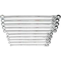 Gearwrench 86142 Jeu de cl&eacute;s Gearbox &agrave; t&ecirc;te flexible XL et cannelure universelle 120XP, Cl&eacute; polygonale, 10 morceaux, Imp&eacute;rial