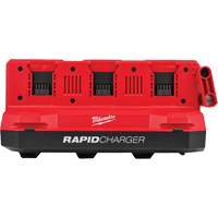 Milwaukee 48-59-1817 Chargeur rapide M18 &agrave; six baies en guirlande avec compatibilit&eacute; PACKOUT, 18 V, Lithium-ion