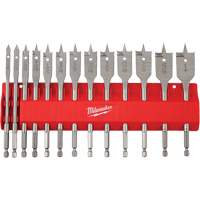 Milwaukee 48-27-1520 Ensemble de m&egrave;ches plates, 13 morceaux, Acier &agrave; haute teneur en carbone