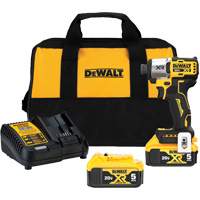 DEWALT DCF845P2 MAX* XR&reg; 3-Speed Impact Driver Kit, 1/4", 1825 in-lbs Max. Torque, 20 V, Lithium-Ion