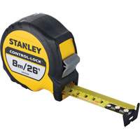 Stanley Tools STHT37238 CONTROL-LOCK Tape Measure, 25 mm x 26'/8 m, Imperial & Metric Graduations