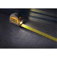 DEWALT DWHT35268S TOUGHSERIES Lighted Tape Measure, 26'/8 m, Imperial & Metric Graduations