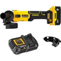 DEWALT DCG407P1 MAX* Brushless Cordless Slide-Switch Grinder Kit, 4-1/2" Wheel, 20 V