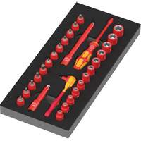 Wera Tools 05150117001 Foam Insert 8007 A VDE Zyklop VDE Ratchet Set 1, 1000 V, 30 Pcs