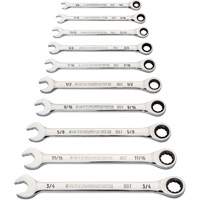 Gearwrench 86958 90-Tooth 12-Point Wrench Set, Ratcheting Combination, 10 Pieces, Imperial