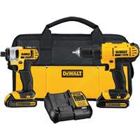 DEWALT DCK240C2 Ensemble de tournevis &agrave; chocs/ perceuse-visseuse sans fil de 1,3 Ah, 20 V