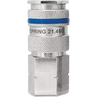 Topring 21.466 QUIKSILVER Industrial Quick Coupler, Nickel Plated Brass, 3/8", Female NPT, 435 PSI