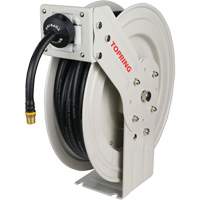 Topring 79.324 D&eacute;vidoir de tuyau &agrave; rappel automatique &agrave; bras simple de type L MAXREEL avec tuyau en caoutchouc, Air, 3/8" x 50', Tuyau simple, 250 PSI