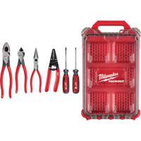Milwaukee MT500-6PA Dipped Grip Pliers, Wire Stripper & Cushion Grip Screwdrivers Set with PACKOUT Organizer