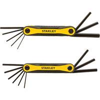 Stanley Tools STHT71839 Jeux de cl&eacute;s hexagonales repliables durables de 2 morceaux, 8 mcx, M&eacute;trique & imp&eacute;rial