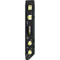 Johnson 1411-0900 Billet Torpedo Level, 9" L, Aluminum, 4 Vials, Magnetic