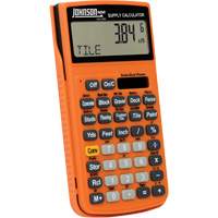 Johnson CALC-0000 Calculatrice de fournitures orange haute visibilit&eacute; avec &eacute;tui robuste