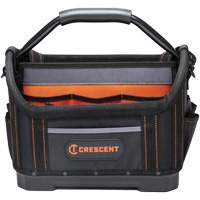 Crescent CTB1410T Sac ouvert de 14" pour outils d'ouvrier, 1680 Denier/Polyester, 25 pochettes, Noir/Gris/Orange