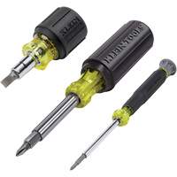 Klein Tools 32500SDKIT Ensemble de tourne-&eacute;crou & tournevis multi-foret 3 mcx, 12-63/100" lo, Prise Coussin&eacute;e