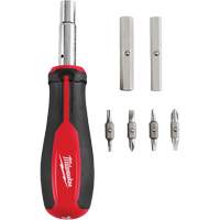 Milwaukee 48-22-2914 Tournevis multibits &agrave; entraînement magn&eacute;tique 1/4" et 3/8" 11 en 1, 8" lo, Prise Coussin&eacute;e