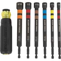Klein Tools 32950 Jeu de tournevis creux &agrave; cliquet 6 mcx, Embout 1/4''/5/16''/3/8''/7/16''/1/2''/9/16'', Prise 1/4", 6,3" lo, Magn&eacute;tique