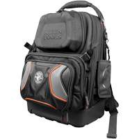 Klein Tools 55485 Tradesman Pro Tool Master Tool Bag Backpack, 11" L x 13-1/2" W, Black/Grey/Orange, Polyester