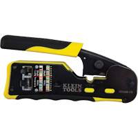 Klein Tools VDV226110 Pince &agrave; sertir/d&eacute;nuder/couper &agrave; rochet pour c&acirc;bles Ethernet avec connecteurs Pass-Thru