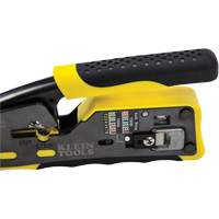 Klein Tools VDV226110 Pince &agrave; sertir/d&eacute;nuder/couper &agrave; rochet pour c&acirc;bles Ethernet avec connecteurs Pass-Thru