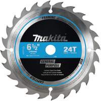 Makita T-01404 Lame de scie circulaire &agrave; pointe au carbure pour charpente, 6-1/2", 24 dents, Pour Bois