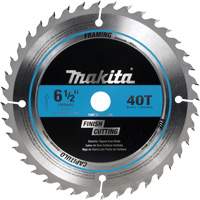 Makita T-01410 Lame de scie circulaire &agrave; pointe carbure pour coupe transversale fine, 6-1/2", 40 dents, Pour Bois