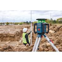 Bosch GRL18V-34K 18V Green-Beam Horizontal/Vertical Rotary Laser Kit with Carrying Case, 2000' (609.6 m), 630-670 Nm