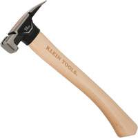 Klein Tools H80916HS Smooth Face Hickory Handle Hammer, 1 lbs./16 oz., Wood Handle, 14" L
