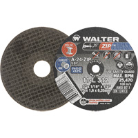 Walter Surface Technologies 11L312 Zip Cut-Off Wheel, 3" x 1/16", 1/4" Arbor, Type 1, Aluminum Oxide, 25470 RPM