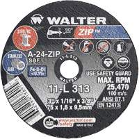 Walter Surface Technologies 11L333 Zip Cut-Off Wheel, 3" x 1/4", 3/8" Arbor, Type 1, Aluminum Oxide, 25470 RPM