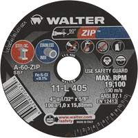 Zip™ Cut-Off Wheel, 4" x 1/32", 5/8" Arbor, Type 1, Aluminum Oxide, 19100 RPM UE763 | TENAQUIP