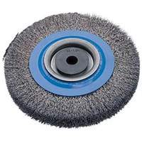 Walter Surface Technologies 13B160 Crimped Wire Bench Wheel Brush, 6" Dia., 0.0118" Fill, 1/2" - 1-1/4" Arbor
