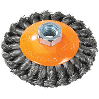 Walter Technologies Pour Surface 13H404 Brosse soucoupe &agrave; fils nou&eacute;s torsad&eacute;s, Dia. 4", Arbre 5/8"-11, Acier