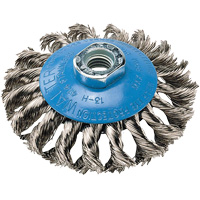 Walter Technologies Pour Surface 13H414 Brosse soucoupe &agrave; fils nou&eacute;s torsad&eacute;s, Dia. 4", Arbre 5/8"-11, Acier